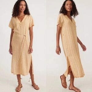 Marine Layer Tan Striped Maxi Dress